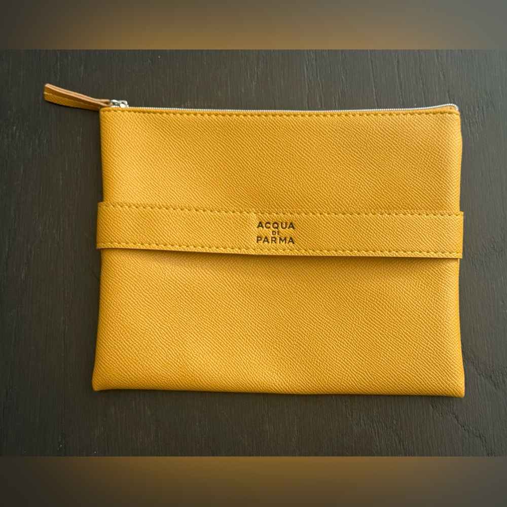 Acqua Di Parma Mustard Yellow Zip Cosmetic Bag Etihad Airways Abu Dhabi